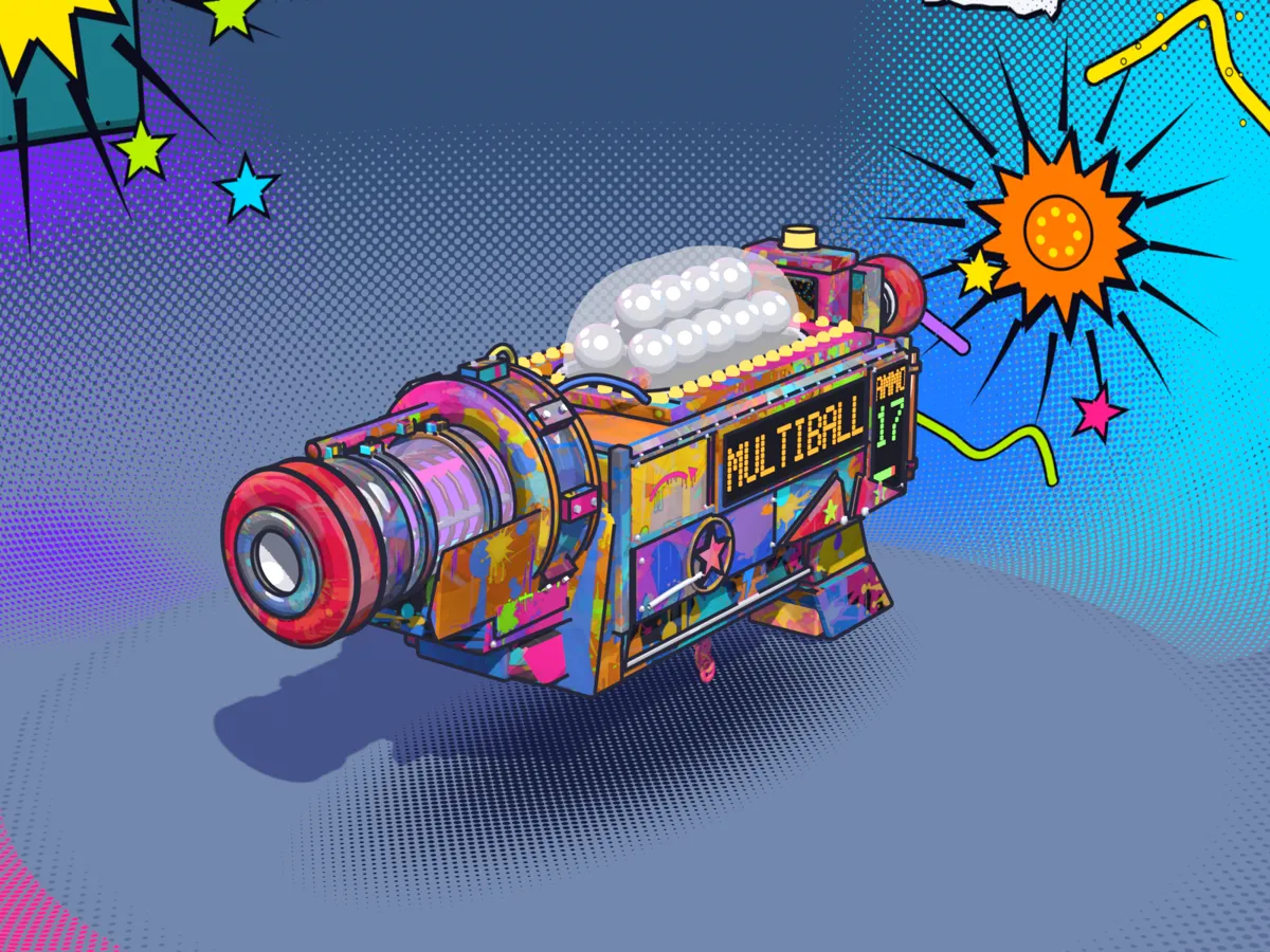 Multiball, a cel-shaded 3D weapon model for LIVEWIRE