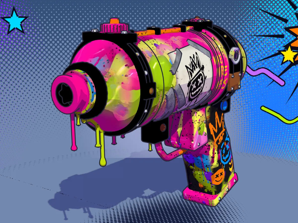 Tag Gun, a cel-shaded 3D weapon model for LIVEWIRE